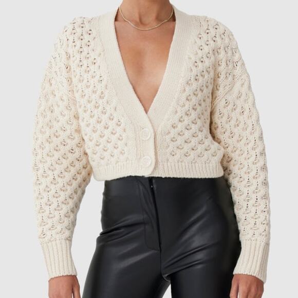 $190 NWT FINDERS KEEPERS Australia Mabel cropped cardigan ivory S - Picture 11 of 11